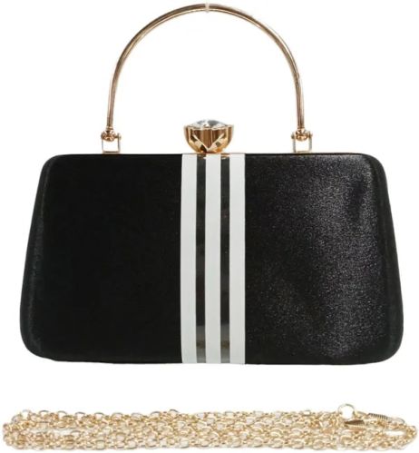 Black Resin Velvet Clutch Bag