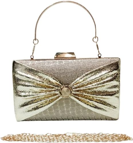 Gold Shiny Velvet Clutch Bag