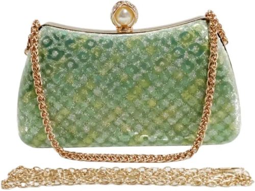 Stylish Green Resin Clutch Bag