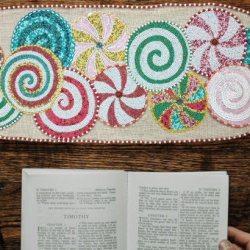 Designer Beaded Table Runner