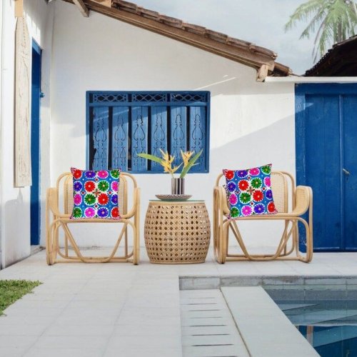 Handmade Multicolored Floral Suzan Cushion Cover