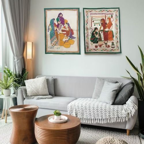 Handmade Nakshi Kantha Vintage Wall Hanging