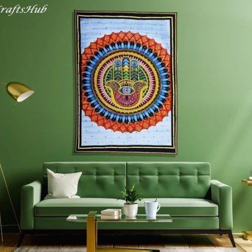 Lucky Hamza Hand Embroidered Wall Hanging