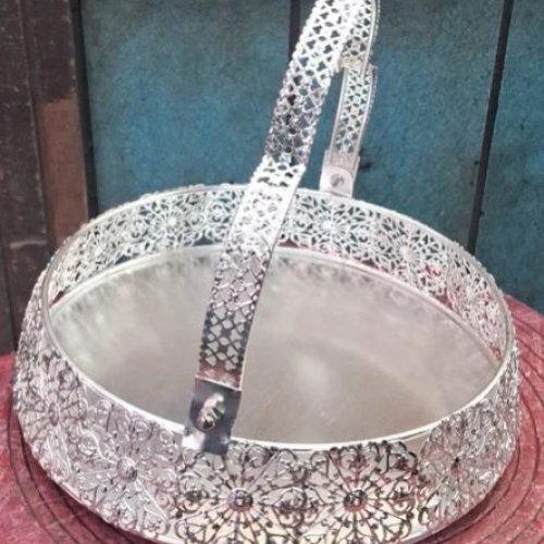 Aluminium Silver Plated Gift Basket