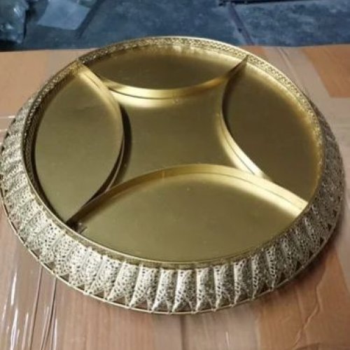 Golden Round Dry Fruit Tray