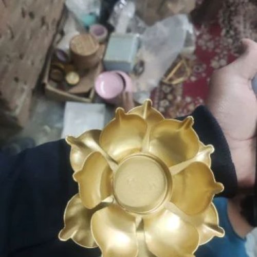 Metal T Light Golden Candle Holder