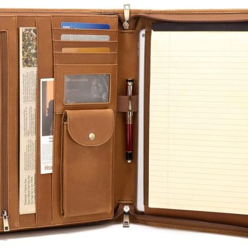 Buffalo Hunter Crazy-Horse Leather Unisex Portfolio Bag