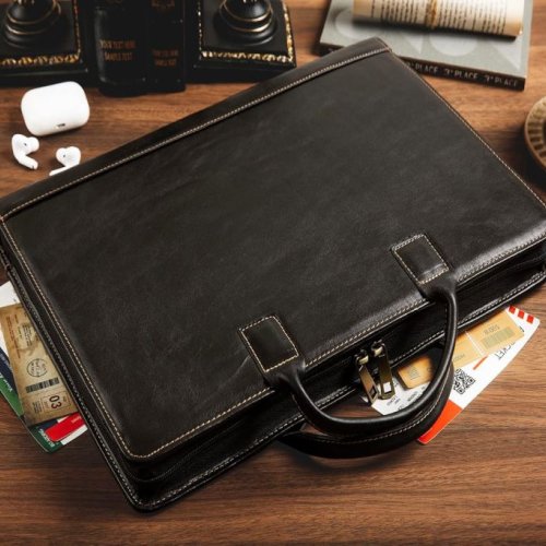 Buffalo Waxy Leather Unisex Portfolio Bag
