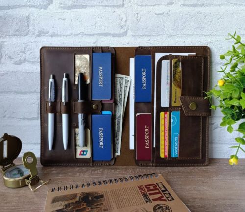 Cow Hunter Leather Multi Compartment Organizer Travel Wallet