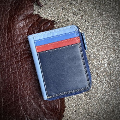 Cow Nappa Leather Trendy Multicolor Zipper Wallet