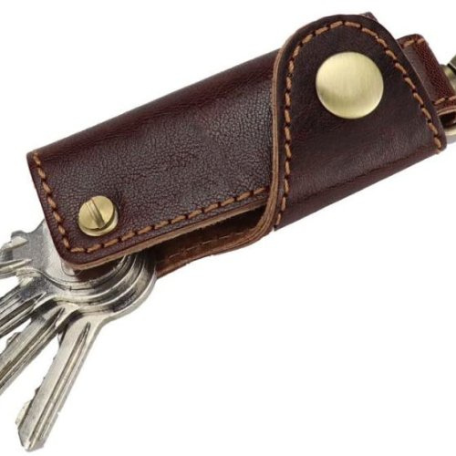 Genuine Buff Leather Keychain