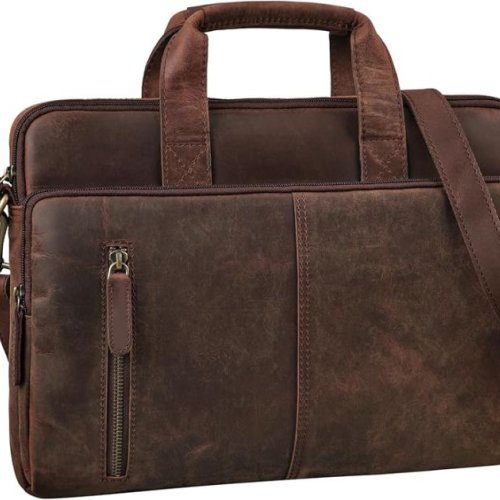 Hunter Leather Macbook Laptop Sleeve with Handle