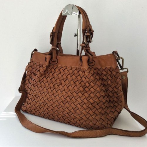 Ladies Leather Full Handwoven Shoulder Handbag