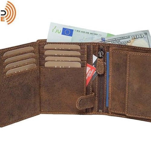 Mens Genuine Cow Hunter Leather Bifold Notecase