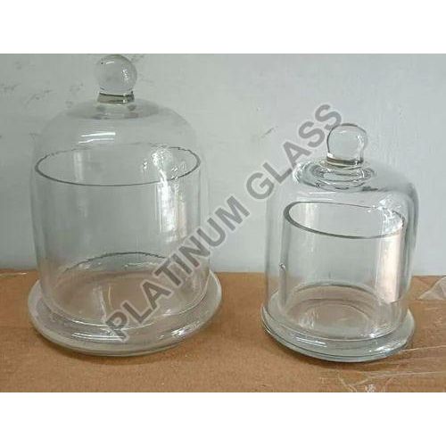 Glass Bell Jar Set of 2 Pcs