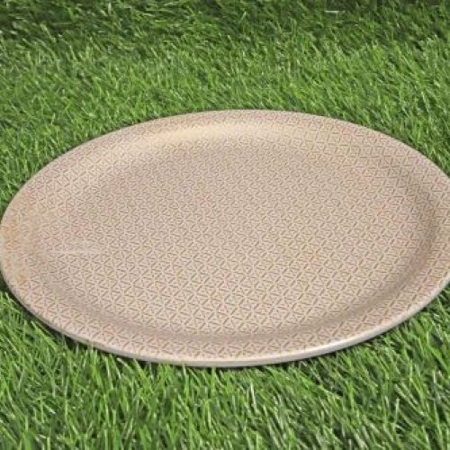 Melamine Brown Printed Dinner Plate