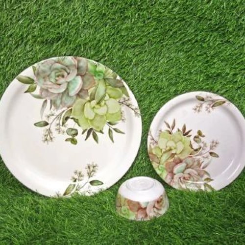 Melamine Floral Printed Plate Set