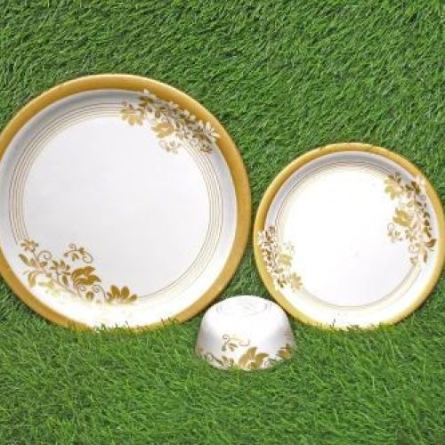 Melamine Golden Ring Printed Plate Set