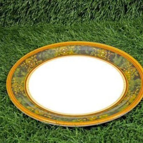 Melamine Green Round Printed Dinner Plate