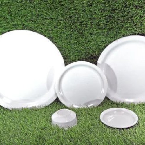 Melamine Plain White Plate Set