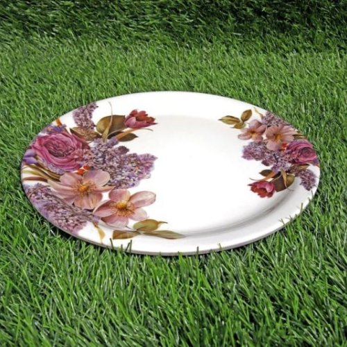 Melamine Purple Flower Printed Dinner Plate