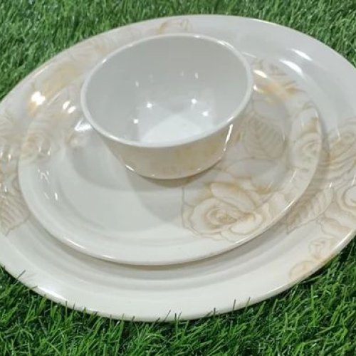 Melamine White Dinner Plate Bowl Set