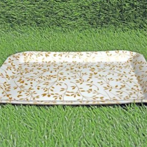 Melamine White Printed Tray