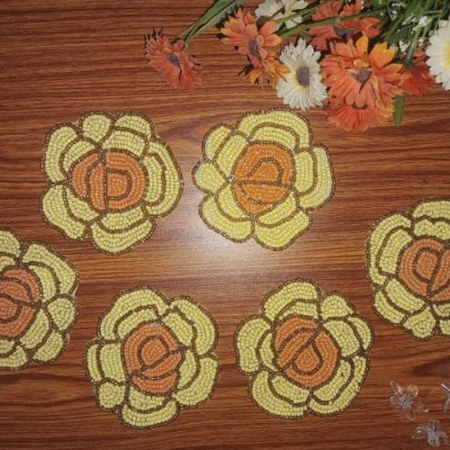 Flower Shaped Table Beaded Coasters