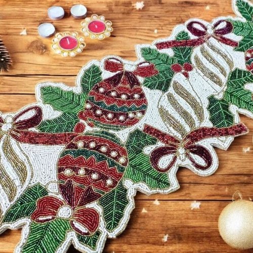 Christmas Beaded Table Runner