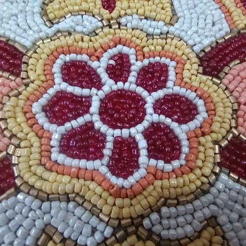Handmade floral Multicolor Christmas Beaded Table Runner