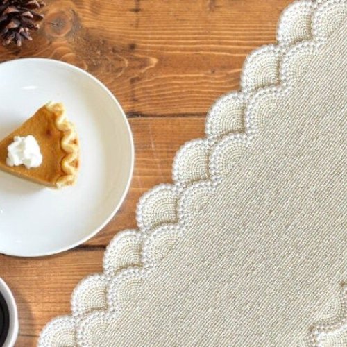 White Handmade Christmas Table Runner