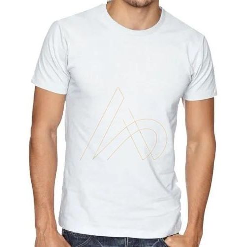 Mens Premium Dot Knit White Round Neck T-Shirts