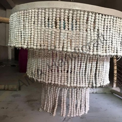 Wooden Beaded Chandelier