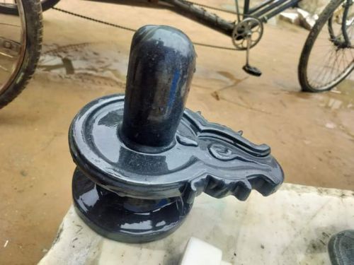 Marble Black Shivling Statue