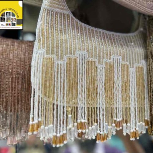 Luxury Tassel Latkan Batua Embroidered Rexine Leather Bag