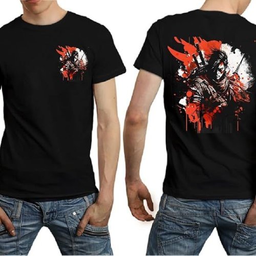 Graphic Print Mens Round Neck T-Shirt