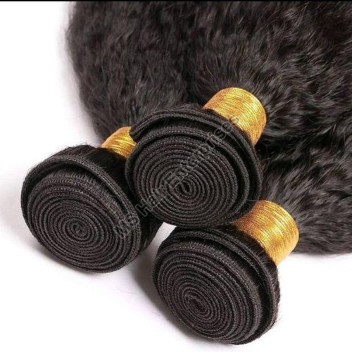 Kinky Straight Human Hair Weft Extension