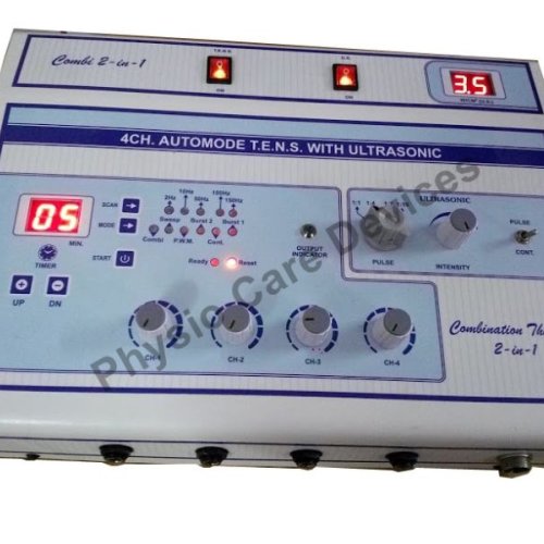 Four Channel TENS cum Ultrasonic therapy Machine combination therapy