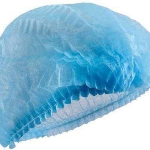 Blue Cotton Bouffant Cap