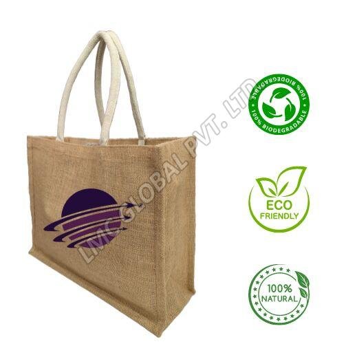 LMC Jute Shopping Tote Bags for Multipurpose use With Customizes logo/text