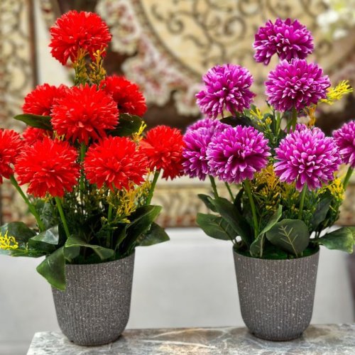 Artificial Green Pipe Genda Flower Bouquet Arrangement