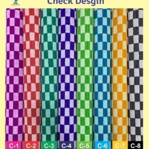 Check Design Crepe Paper Rolls