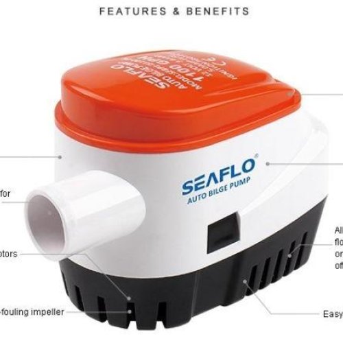 Seaflo Automatic 1100 Gph 12V / 24V Submersible Bilge Pump Boat Built In Float Switch For Boat Marine