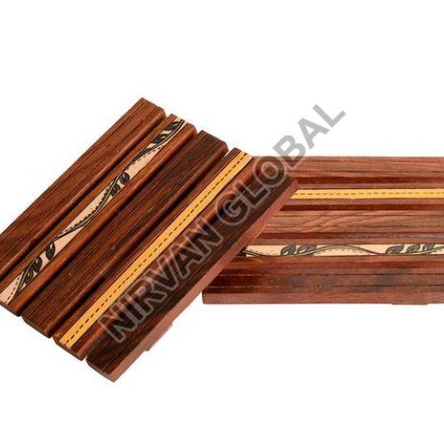 Flower Art Wooden Coaster