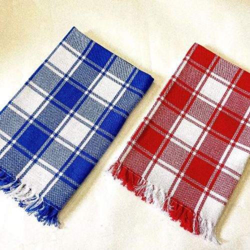 Dobby Checks Bath Towel with Fringes