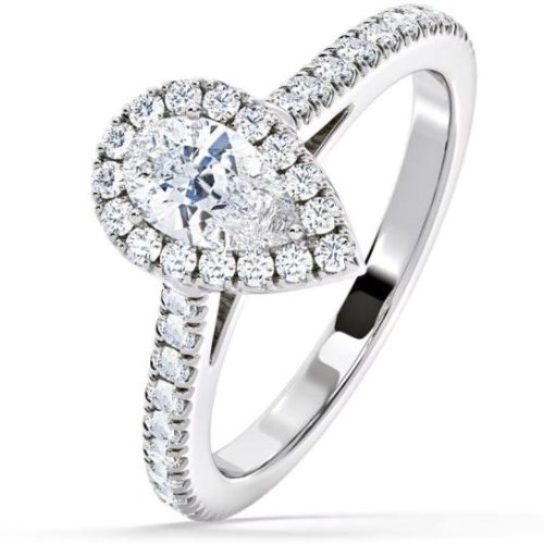 White Gold Pear Diamond Ring