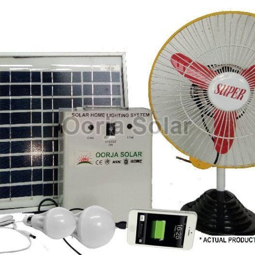 Solar Home Lighting System With Fan