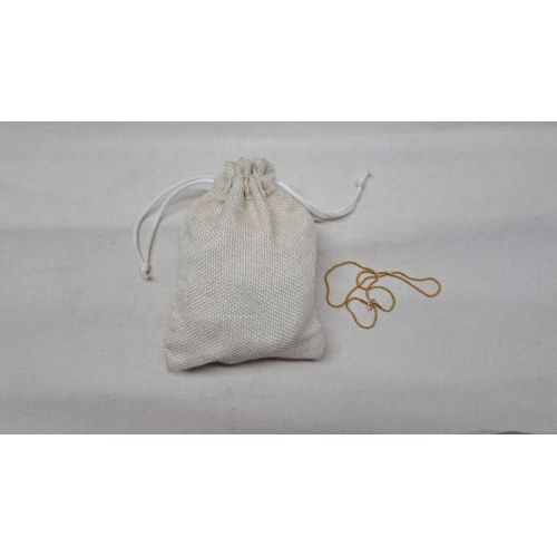 White Jute Drawstring Bag
