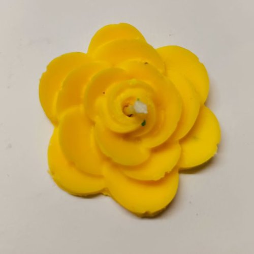 Yellow Rose Shaped Floating Candle