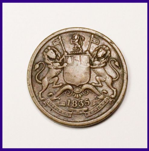 East India Company 1835 Half Anna Coin